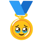 medaglia d’oro + faccina che trattiene le lacrime
