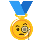 medaglia d’oro + faccina con monocolo