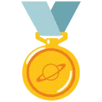 medaglia d’oro + pianeta con satellite