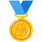medaglia d’oro + persone che si abbracciano