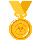 medaglia d’oro + simbolo del rischio biologico