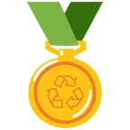 medaglia d’oro + simbolo del riciclaggio
