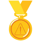 medaglia d’oro + simbolo di avviso