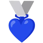 medaglia d’argento + cuore blu