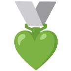 medaglia d’argento + cuore verde