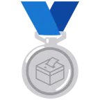 medaglia d’argento + urna elettorale con scheda