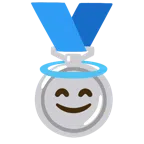 medaglia d’argento + faccina con sorriso e aureola