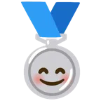 medaglia d’argento + faccina con occhi sorridenti