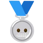 medaglia d’argento + faccina con smorfia