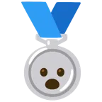 medaglia d’argento + faccina con bocca aperta