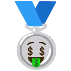 medaglia d’argento + faccina avida di denaro