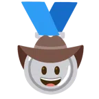 medaglia d’argento + faccina con cappello da cowboy