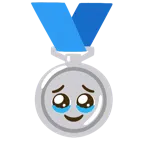 medaglia d’argento + faccina che trattiene le lacrime