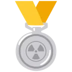 medaglia d’argento + simbolo della radioattività