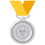 medaglia d’argento + simbolo del rischio biologico
