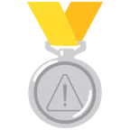 medaglia d’argento + simbolo di avviso