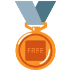 medaglia di bronzo + pulsante FREE