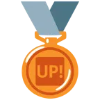 medaglia di bronzo + pulsante UP!