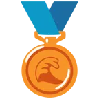 medaglia di bronzo + onda
