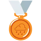 medaglia di bronzo + pioggia