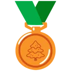 medaglia di bronzo + albero sempreverde