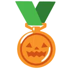 medaglia di bronzo + zucca di Halloween