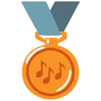 medaglia di bronzo + note musicali