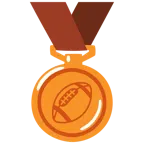 medaglia di bronzo + football americano