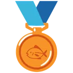 medaglia di bronzo + pesce