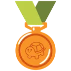 medaglia di bronzo + tartaruga