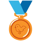 medaglia di bronzo + uccello
