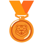 medaglia di bronzo + muso di tigre