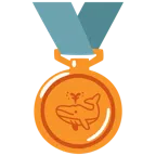 medaglia di bronzo + balena che spruzza acqua