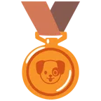 medaglia di bronzo + muso di cane