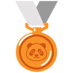 medaglia di bronzo + panda