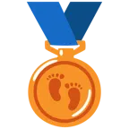 medaglia di bronzo + impronta di piedi