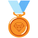 medaglia di bronzo + gemma