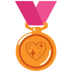 medaglia di bronzo + cuore che luccica