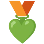 medaglia di bronzo + cuore verde