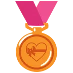 medaglia di bronzo + cuore con fiocco