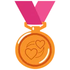 medaglia di bronzo + cuori che girano