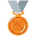 medaglia di bronzo + grafico con andamento negativo