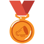 medaglia di bronzo + megafono