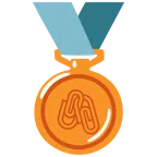 medaglia di bronzo + graffette attaccate
