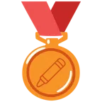 medaglia di bronzo + pastello a cera