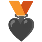 medaglia di bronzo + cuore nero