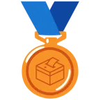 medaglia di bronzo + urna elettorale con scheda