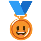 medaglia di bronzo + faccina con sorriso e occhi spalancati
