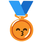 medaglia di bronzo + faccina che bacia con occhi sorridenti