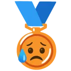 medaglia di bronzo + faccina delusa ma sollevata